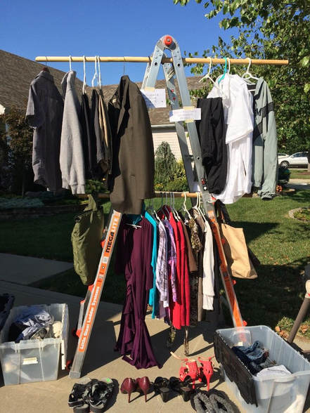 DIY Clothes Rack for Garage Sales and Yard Sales